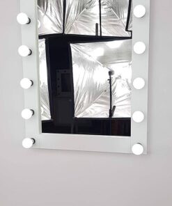 Hollywood Spiegel 100cm hoch mit 17 Lampen in Weiß